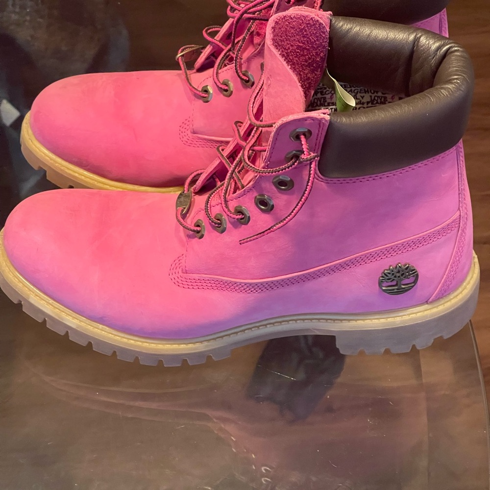 Limited edition Hot Pink Timberlands Size 10